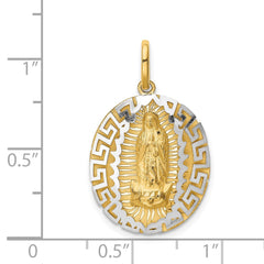 14k Two-Tone Our Lady Of Guadalupe Semi-solid Pendant