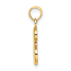 14KY Script Letter E Initial Pendant - 2