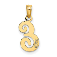 14KY Script Letter E Initial Pendant - 2