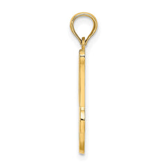 14KY Script Letter J Initial Pendant - 2