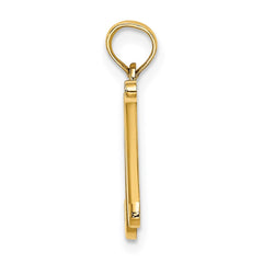 14KY Script Letter N Initial Pendant - 2