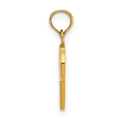 14KY Script Letter P Initial Pendant - 2