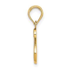 14KY Script Letter S Initial Pendant - 2