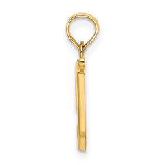 14KY Script Letter T Initial Pendant - 2