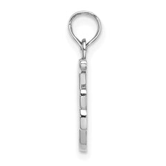 14KW White Gold Script Letter F Initial Pendant - 2