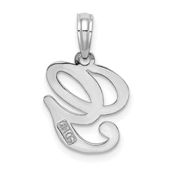 14KW White Gold Script Letter G Initial Pendant - 2