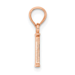 14K Rose Gold Polished Block Letter I Initial Pendant
