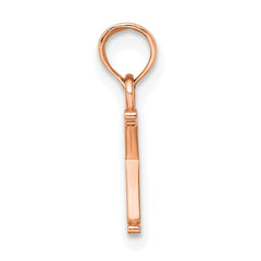 14K Rose Gold Polished Block Letter K Initial Pendant