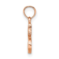 14K Rose Gold Polished Block Letter S Initial Pendant