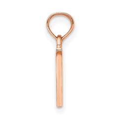 14K Rose Gold Polished Block Letter V Initial Pendant