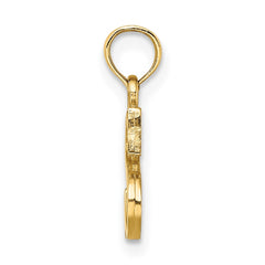 14K Polished Block Letter S Initial Pendant