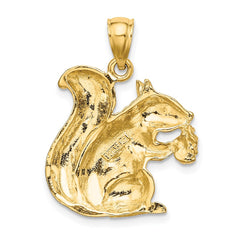 14K Textured Sitting Squirrel Charm
