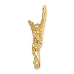 14K Eagle w/Beak Touching Claws Charm - 2