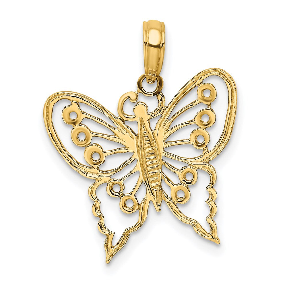 14K Cut-Out Butterfly Charm - 2