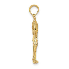 14K 3-D Textured Flamingo Charm - 2