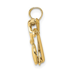 14K 3D Yellow Enameled Sunglasses Moveable Charm