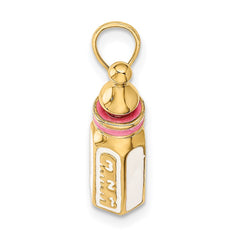 14K 3-D w/ Enamel Baby Bottle Charm - 2