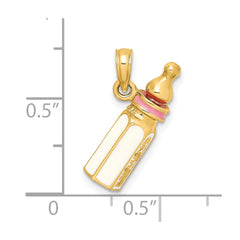 14K 3-D w/ Enamel Baby Bottle Charm - 2