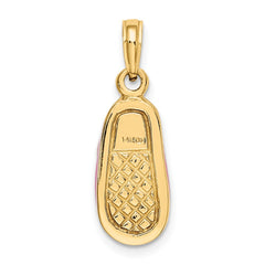 14K 3-D w/ Pink Enamel Baby Shoe Charm