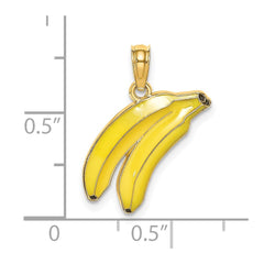 14K w/ Enamel 2-D Bananas Charm