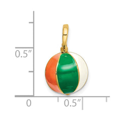 14K 3-D Multi Color Enamel Beach Ball Charm