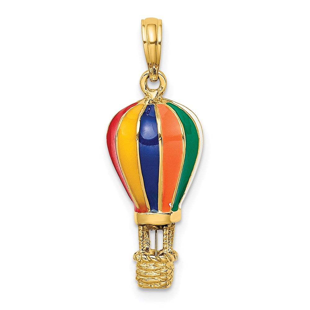 14K w/ Enamel 3-D Hot Air Balloon Charm