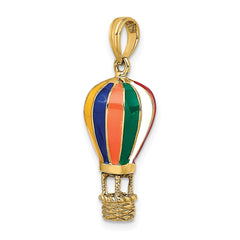 14K w/ Enamel 3-D Hot Air Balloon Charm