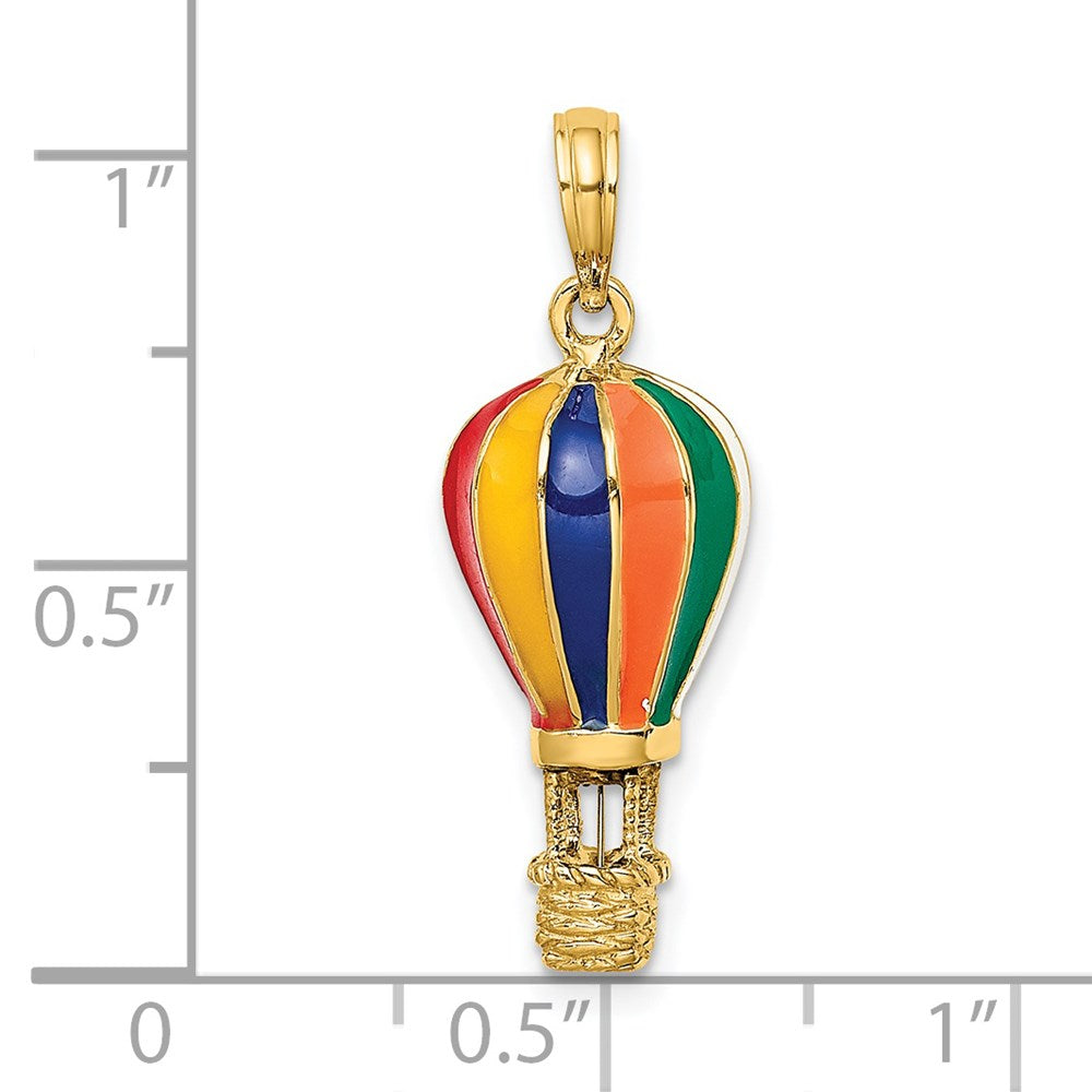 14K w/ Enamel 3-D Hot Air Balloon Charm