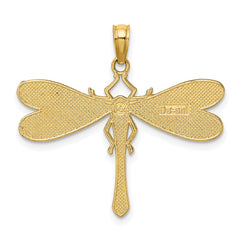 14K Multi Color Enamel Dragonfly Charm - 2