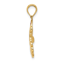 14K w/ Enamel Santa Face Charm
