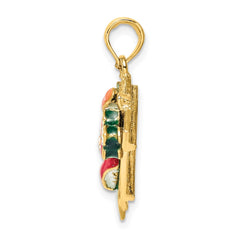 14K 3-D Sushi Plate w/Enamel Charm