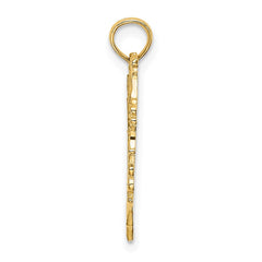 14K Cut-Out Floral Heart Charm