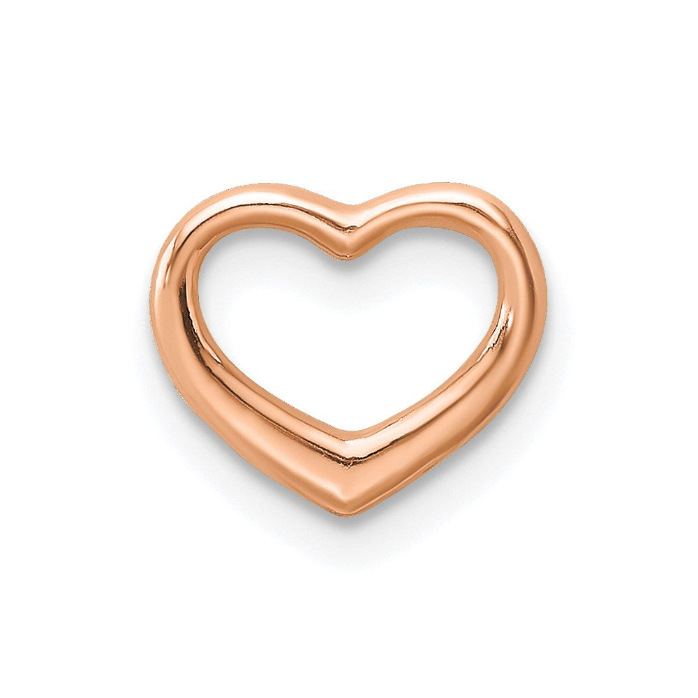 14K Rose Polished Heart Chain Slide - 4