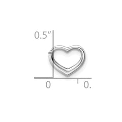 14K White Gold Mini Floating Heart Slide