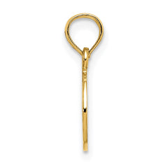 14K Flat Textured Mini Peace Sign Charm