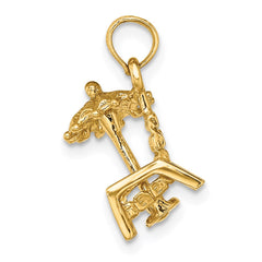 14K 3-D Beach Chair w/ Umbrella Charm