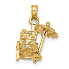14K 3-D Beach Chair w/ Umbrella Charm
