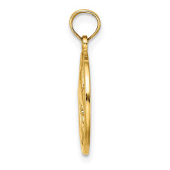 14K Fleur de Lis on Oval Disc Charm