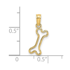 14K Cut-Out Polished Mini Dog Bone Charm