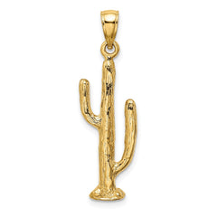 14K 3-D Saguaro Cactus Charm