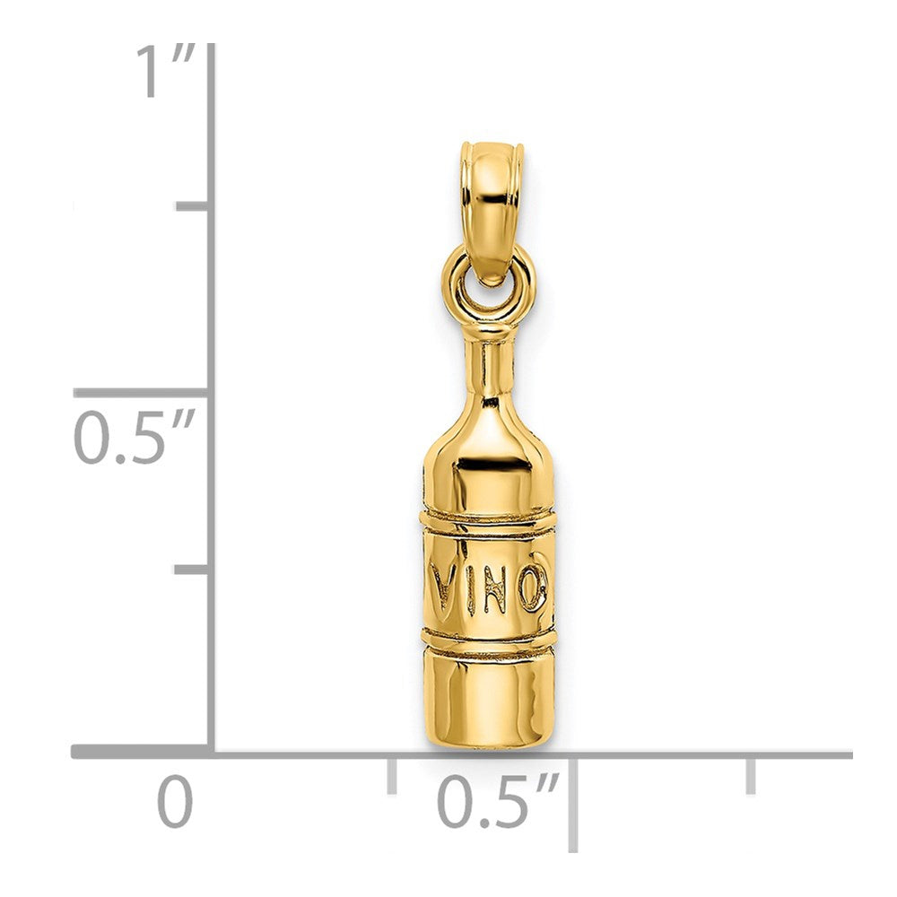 14K Wine Bottle Charm