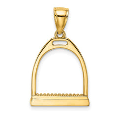 14K 3-D and Polished Large Horse Stirrup Charm