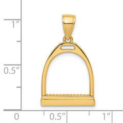 14K 3-D and Polished Large Horse Stirrup Charm