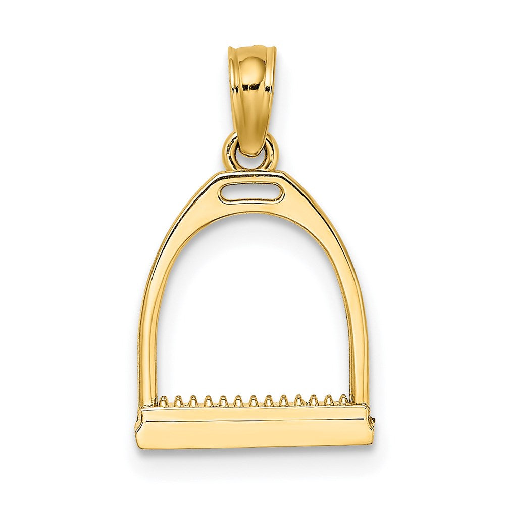 14K 3-D Polish Small Horse Stirrup Charm