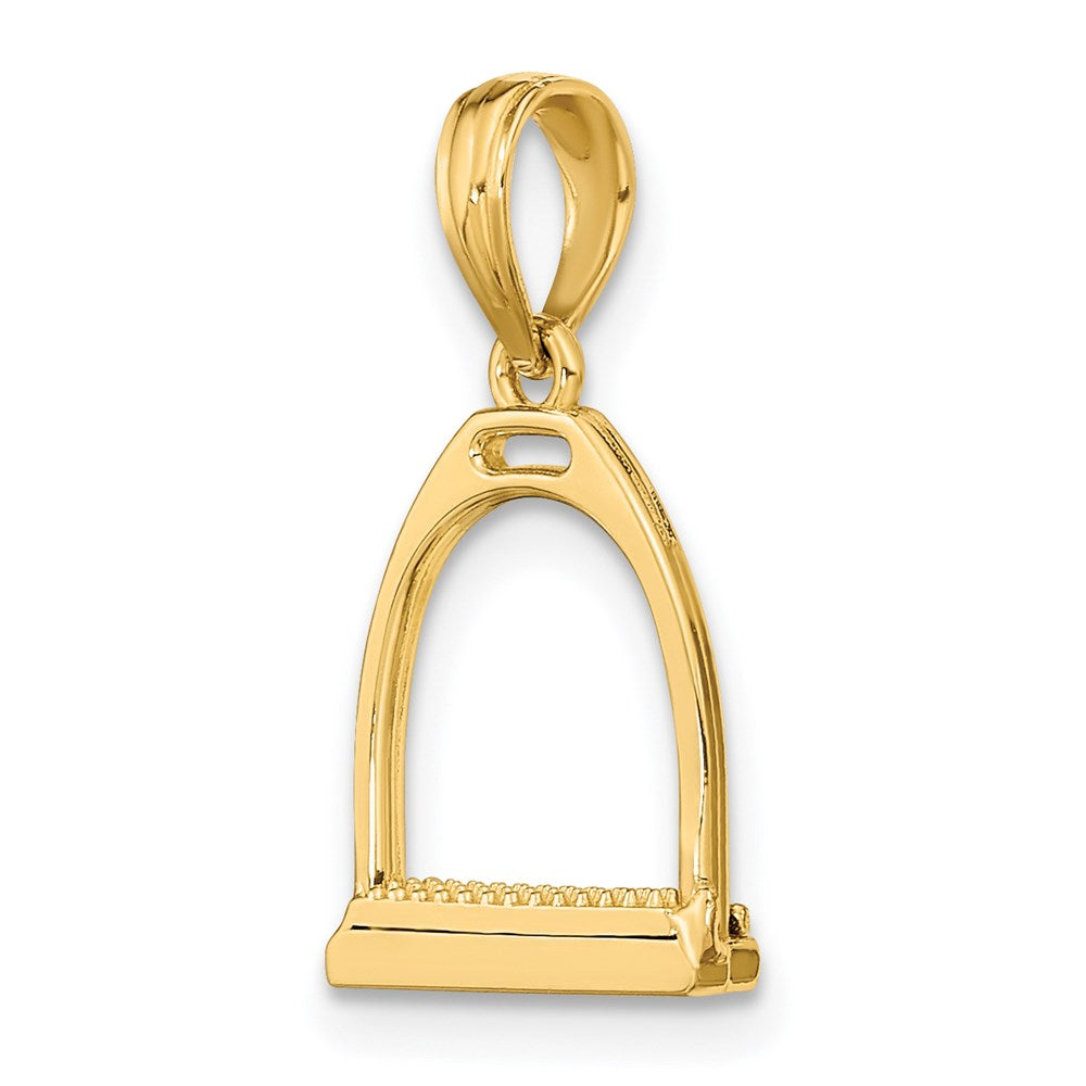 14K 3-D Polish Small Horse Stirrup Charm