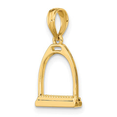 14K 3-D Polish Small Horse Stirrup Charm