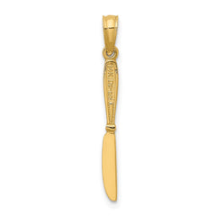 14K 3-D Polished Table Knife Charm