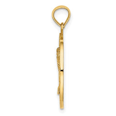 14K TURKS AND CAICOS w/ Palm Tree Circle Charm