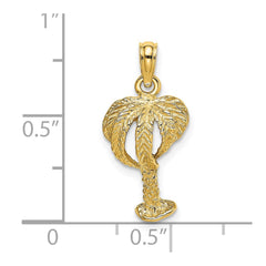 14K 2-D Textured Palm Tree Charm
