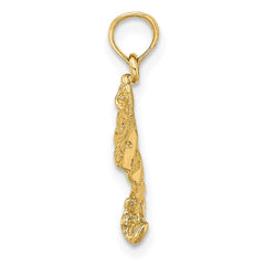 14K Spotted Eagle Ray with Holes Charm